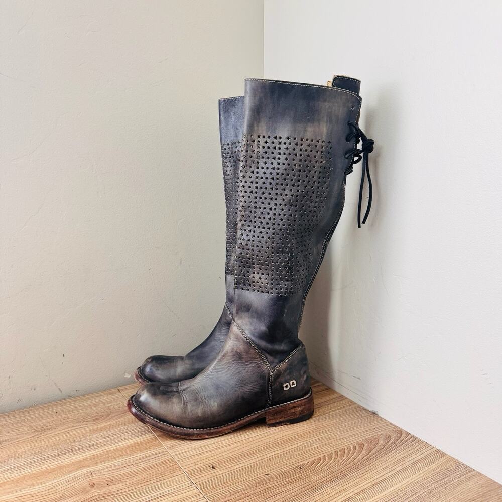 Bed Stu Women's Cambridge Boots Gray Brown Leather Size 7